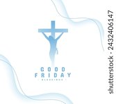 good friday religious card with jesus christ crucifixion design vector