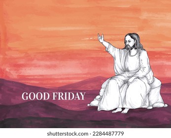 Good Friday religious spiritual greeting background design vector