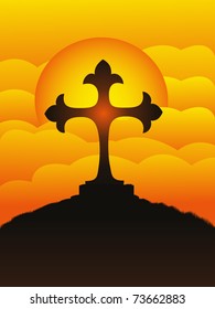 good friday scenery background, vector illustration