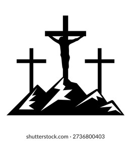 Good friday silhouette vector icon,minimalist and modern design ideas,isolated on white background,can be for signs,or symbol