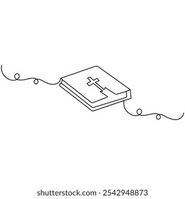 Good friday single line art, continuous one line drawing of  Isolated outline vector icon  