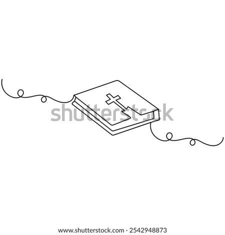 Good friday single line art, continuous one line drawing of  Isolated outline vector icon  