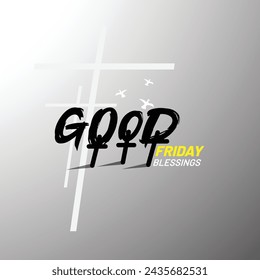 Good Friday text illustration design with the cross and pigeon