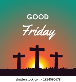 buen viernes, tres cruces en una colina, religión cristiana