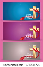 Good Friday vector Illustration Background for greeting card, poster - Translation of text : Good Friday