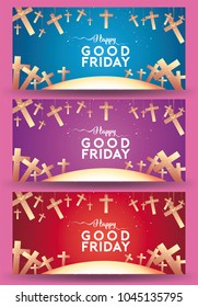Good Friday vector Illustration Background for greeting card, poster - Translation of text : Good Friday