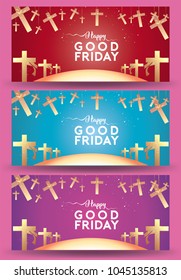 Good Friday vector Illustration Background for greeting card, poster - Translation of text : Good Friday