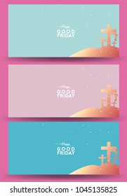 Good Friday vector Illustration Background for greeting card, poster - Translation of text : Good Friday