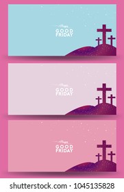 Good Friday vector Illustration Background for greeting card, poster - Translation of text : Good Friday