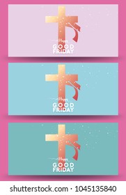 Good Friday vector Illustration Background for greeting card, poster - Translation of text : Good Friday