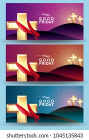 Good Friday vector Illustration Background for greeting card, poster - Translation of text : Good Friday
