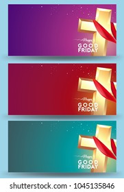 Good Friday vector Illustration Background for greeting card, poster - Translation of text : Good Friday