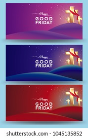 Good Friday vector Illustration Background for greeting card, poster - Translation of text : Good Friday