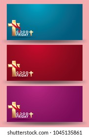 Good Friday vector Illustration Background for greeting card, poster - Translation of text : Good Friday