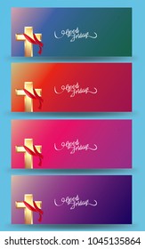 Good Friday vector Illustration Background for greeting card, poster - Translation of text : Good Friday