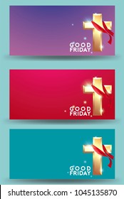 Good Friday vector Illustration Background for greeting card, poster - Translation of text : Good Friday