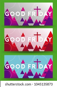 Good Friday vector Illustration Background for greeting card, poster - Translation of text : Good Friday