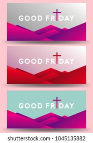 Good Friday vector Illustration Background for greeting card, poster - Translation of text : Good Friday
