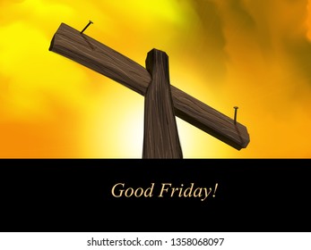 Good Friday vector illustration . Background, greetings, banners, poster, logo, symbol, religious elements and print. - Vector