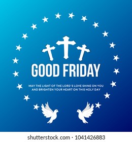 Good Friday vector illustration for christian religious occasion with cross . Can be used for background, greetings, banners, poster, logo, symbol, religious elements and print.