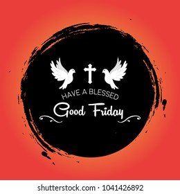 Good Friday vector illustration for christian religious occasion with cross . Can be used for background, greetings, banners, poster, logo, symbol, religious elements and print.