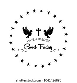 Good Friday vector illustration for christian religious occasion with cross . Can be used for background, greetings, banners, poster, logo, symbol, religious elements and print.