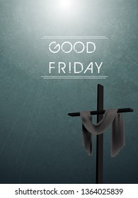 Good Friday vector illustration for christian religious occasion with cross . Can be used for background, greetings, banners, poster, logo, symbol, religious elements and print. - Vector