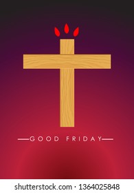 Good Friday vector illustration for christian religious occasion with cross . Can be used for background, greetings, banners, poster, logo, symbol, religious elements and print. - Vector