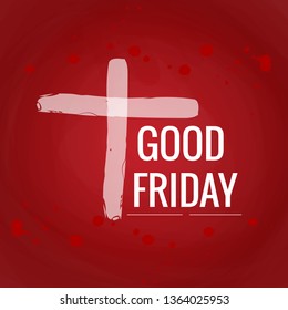 Good Friday vector illustration for christian religious occasion with cross . Can be used for background, greetings, banners, poster, logo, symbol, religious elements and print. - Vector