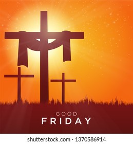 Good Friday vector illustration for christian religious with cross