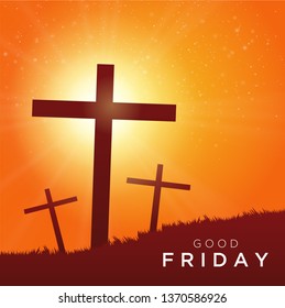 Good Friday vector illustration for christian religious with cross