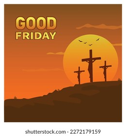 Good Friday vector, illustration for christian religious. Used for background, greetings, banners, poster, logo, symbol, religious elements and print media.