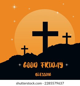 Good Friday vector illustration for christian religious with cross