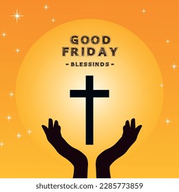 Good Friday vector illustration for christian religious with cross