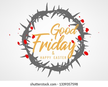 Good Friday vector illustration header, greeting with background and text of Good friday