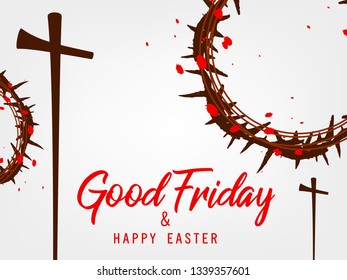 Good Friday vector illustration header, greeting with background and text of Good friday