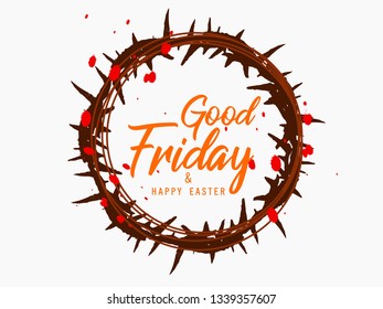 Good Friday vector illustration header, greeting with background and text of Good friday