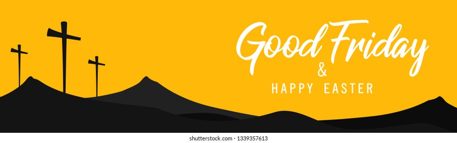 Good Friday vector illustration header, greeting with background and text of Good friday