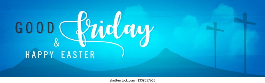 Good Friday vector illustration header, greeting with background and text of Good friday