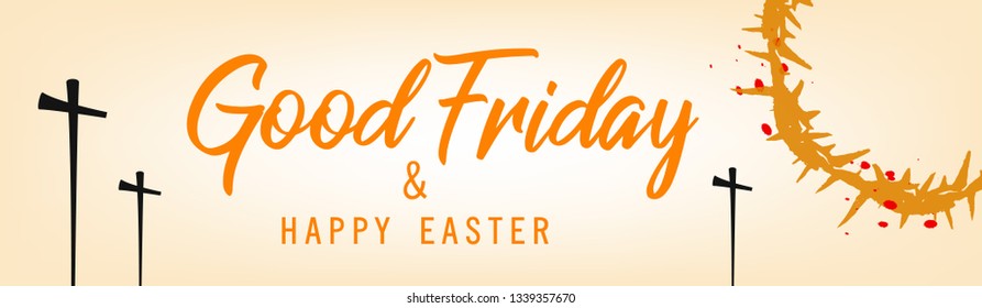Good Friday vector illustration header, greeting with background and text of Good friday