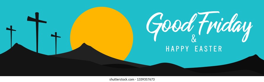 Good Friday vector illustration header, greeting with background and text of Good friday