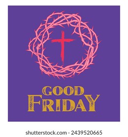 Good Friday, vector illustration of Jesus Christ Crucifixion.