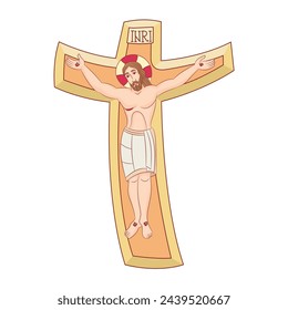 Good Friday, vector illustration of Jesus Christ Crucifixion.