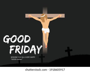 Good Friday vector illustration poster.