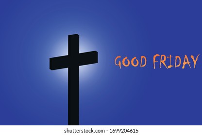 Good Friday vector illustration with religious symbol. Stylish text on the occasion of Good Friday.