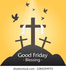 Good Friday wishes greeting card vector