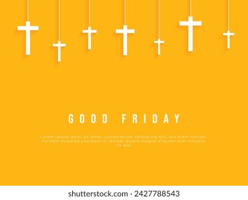 good friday yellow background with crosses
