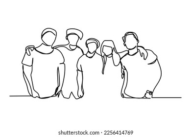 diseño vectorial de ilustración de línea continua de buen amigo