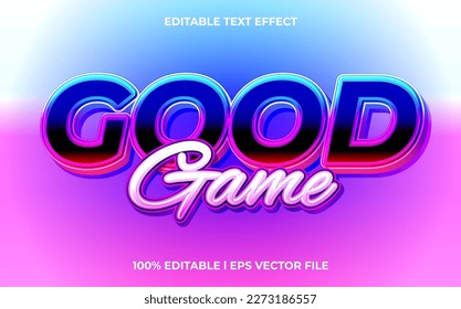 Good game 3d text effect and editable text, template 3d style use for esport tittle