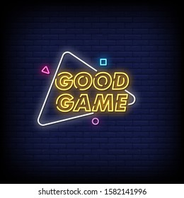 Good Game Neon Signs Style Text Vector